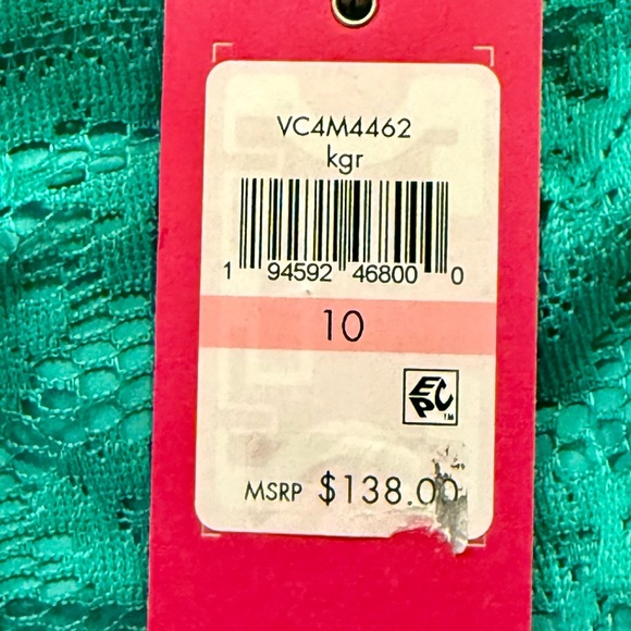 NWT Vince Camuto Halter Neck Sleeveless Lace Dress Color Kelly Size 10 - Picture 7 of 15